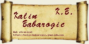 Kalin Babarogić vizit kartica